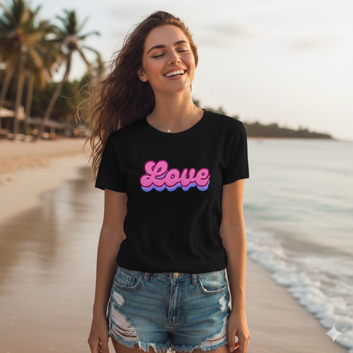 Women’s Love retro logo softstyle t-shirt